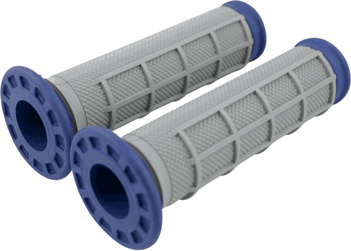 RENTHAL 0630-0457 Dual-Compound ATV Grips - Half Waffle - Blue