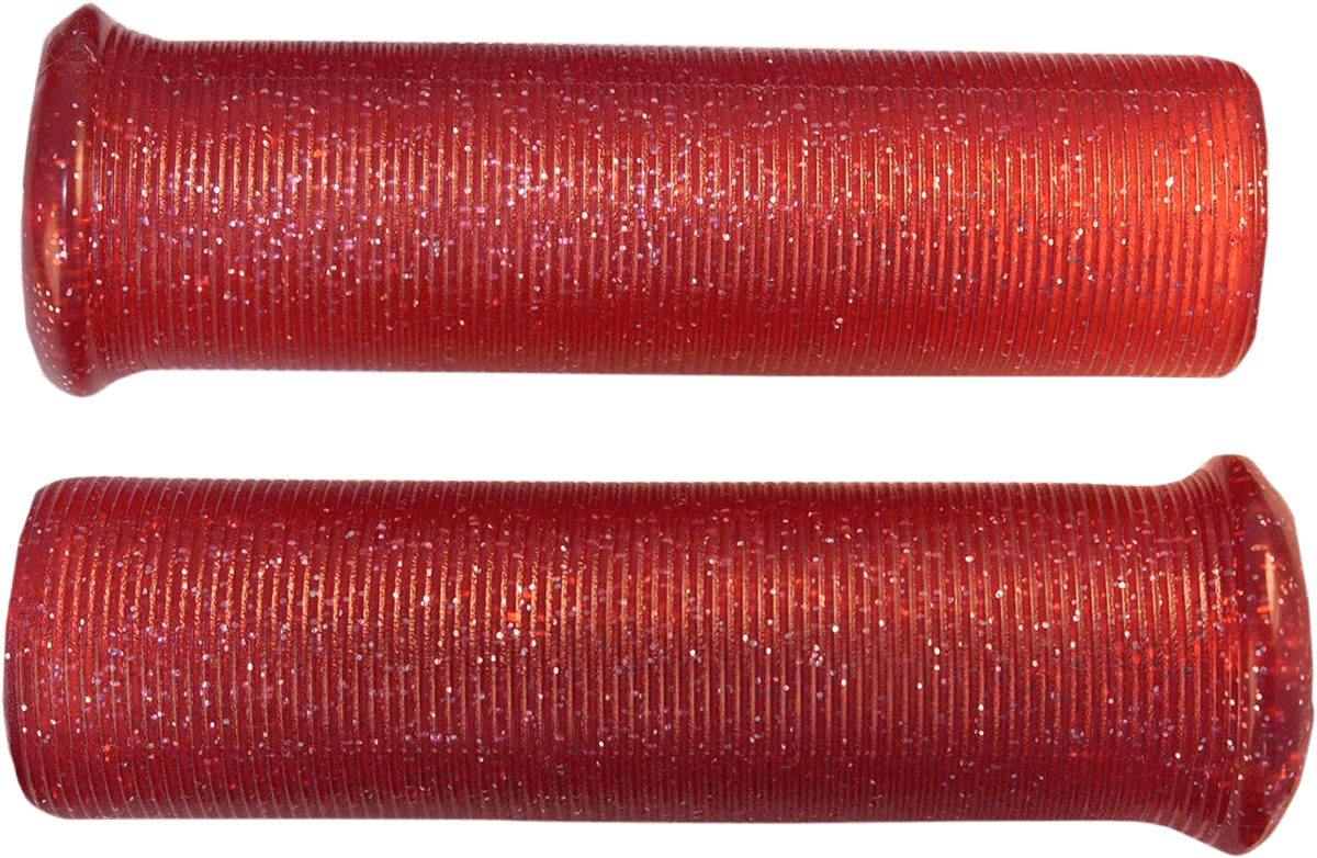 EMGO 0630-1757 Star Fire Flake Grips - Retro - Metal - 1" - Red