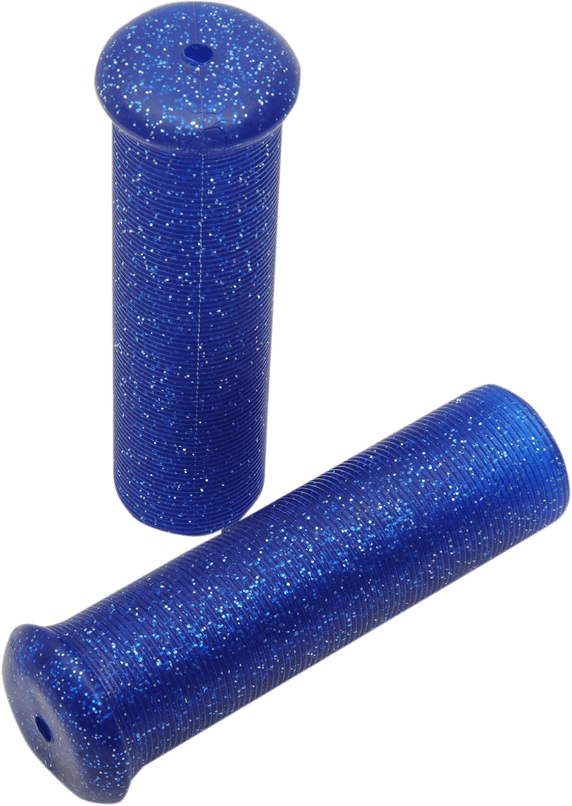 EMGO 0630-1760 Star Fire Flake Grips - Retro - Metal - 7/8" - Blue