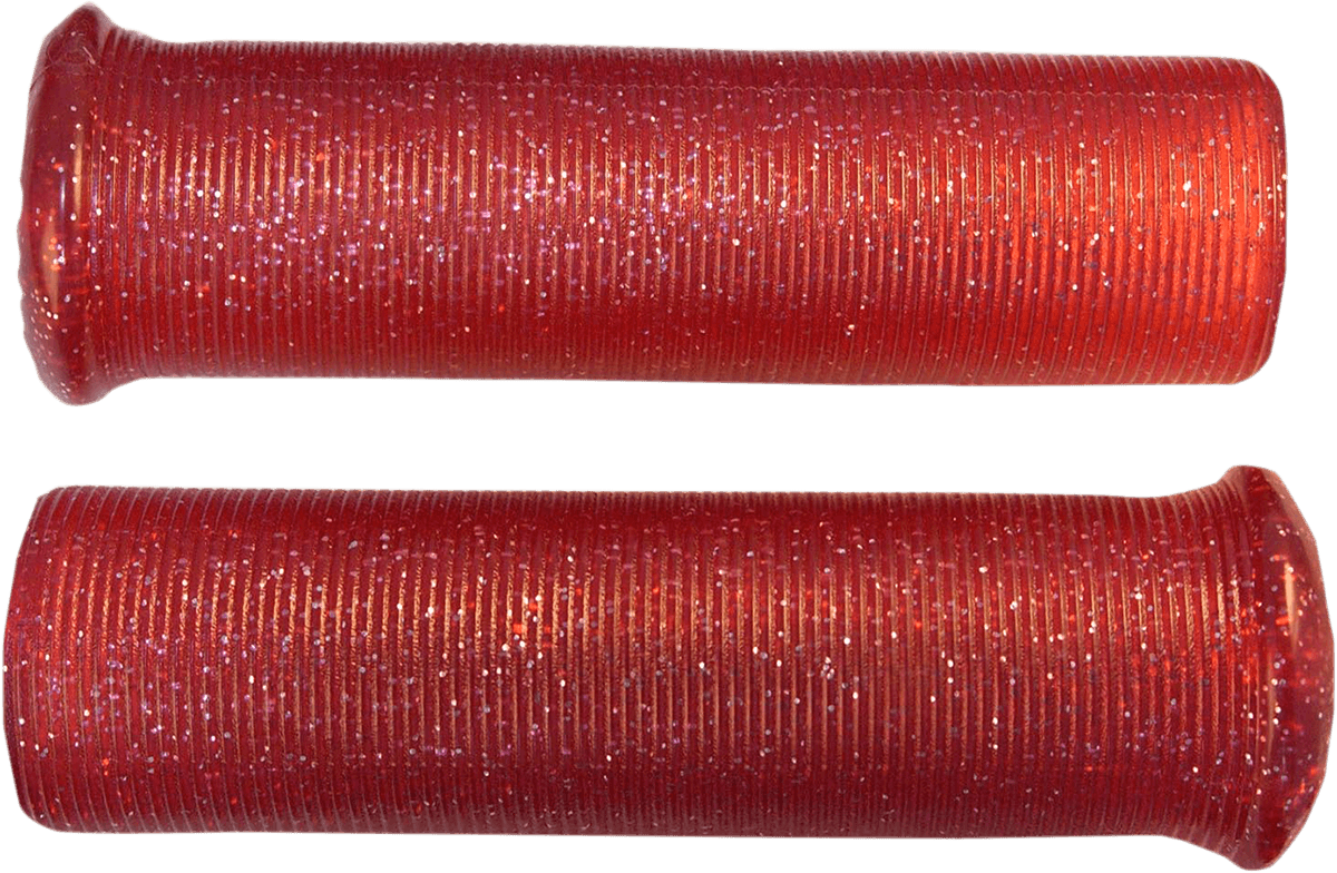 EMGO 0630-1761 Star Fire Flake Grips - Retro - Metal - 7/8" - Red