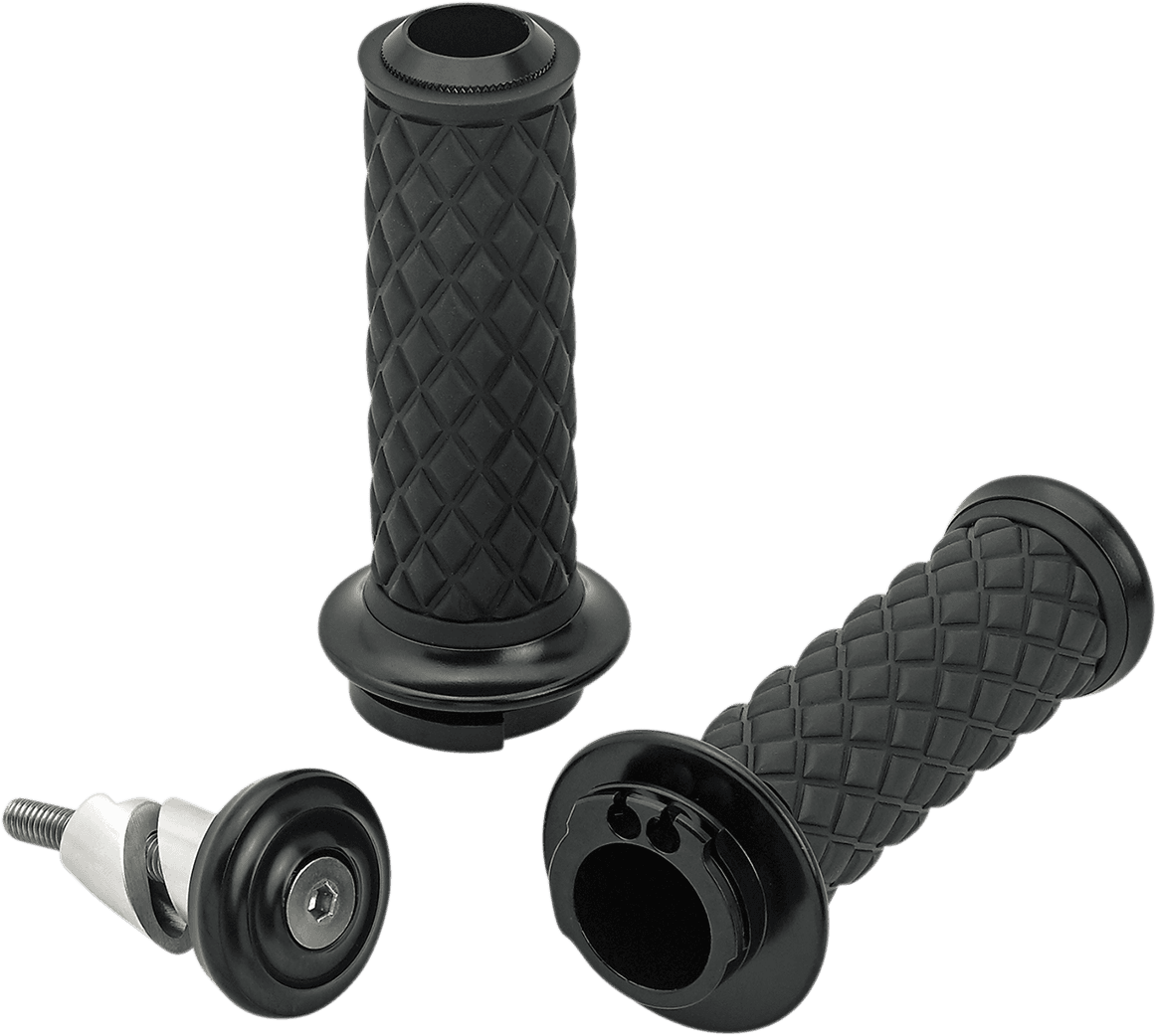 BILTWELL 0630-2320 Alumicore Grips - Dual Cable - Black