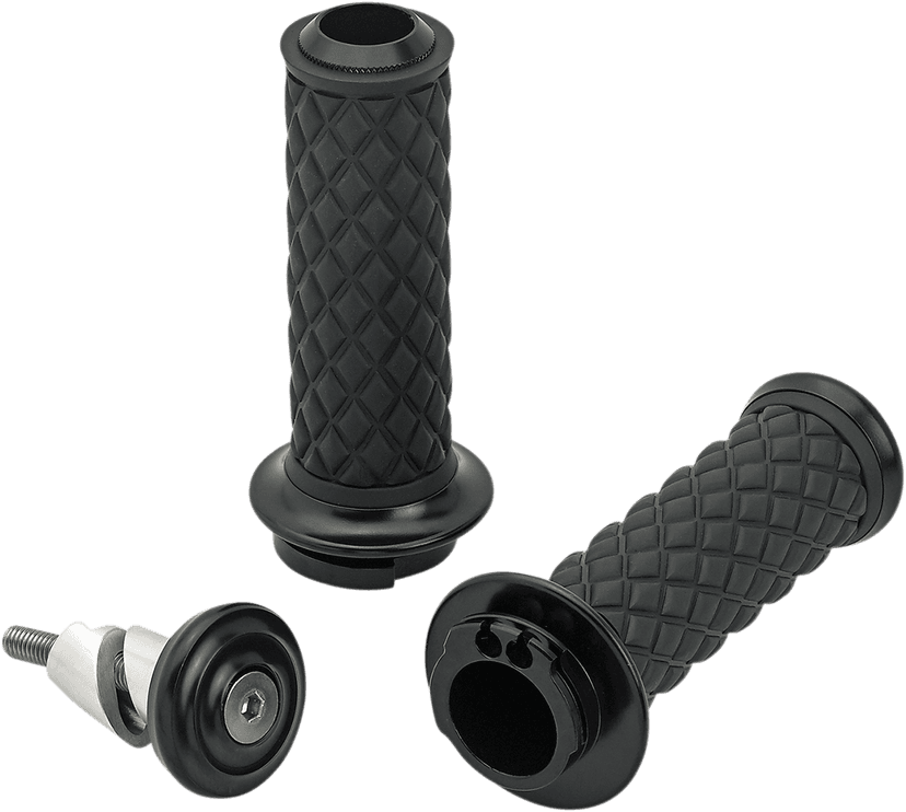 BILTWELL 0630-2320 Alumicore Grips - Dual Cable - Black