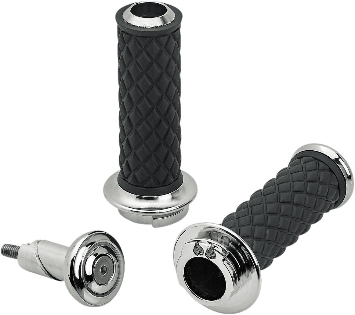 BILTWELL 0630-2321 Alumicore Grips - Dual Cable - Chrome