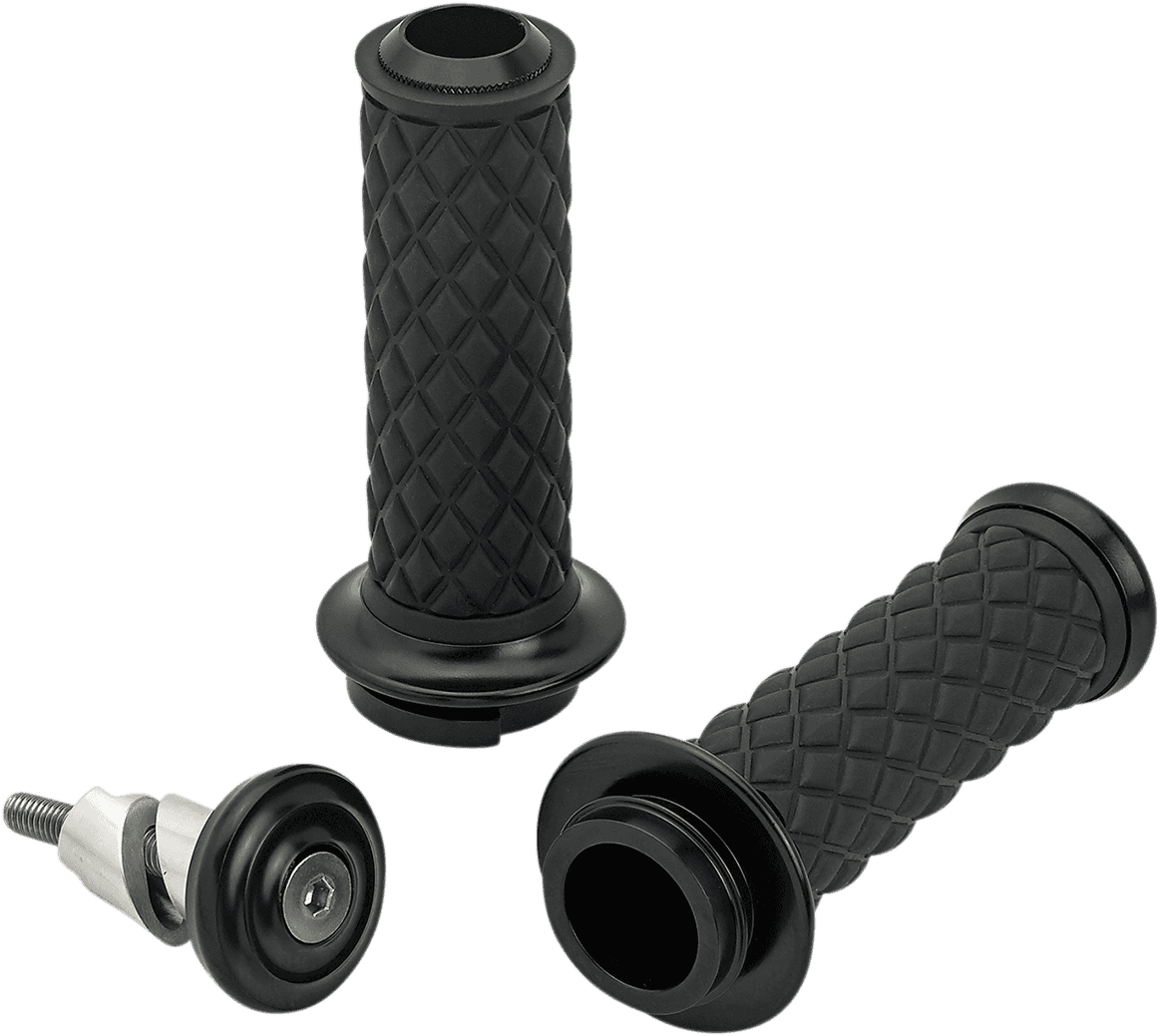 BILTWELL 0630-2322 Alumicore Grips - TBW - Black