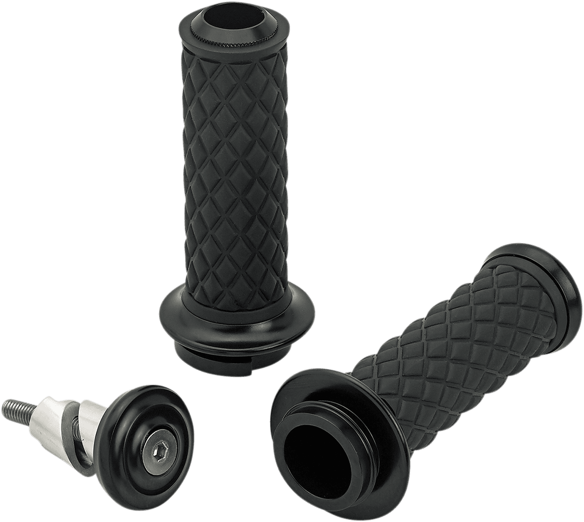BILTWELL 0630-2322 Alumicore Grips - TBW - Black