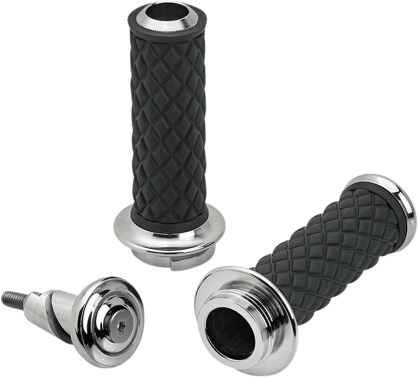 BILTWELL 0630-2323 Alumicore Grips - TBW - Chrome