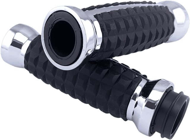 DRAG SPECIALTIES 0630-2641 Grenade Grips - TBW - Chrome