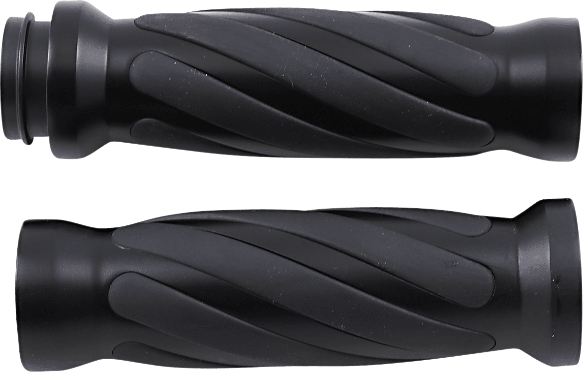 DRAG SPECIALTIES 0630-2690 Twisted Grips - TBW - Matte Black