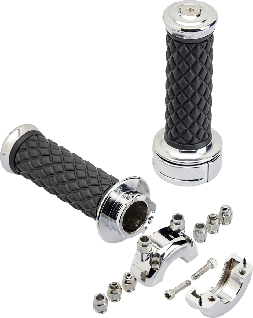 BILTWELL 0630-3073 Alumicore Grips - Custom - Chrome — image 3 of 4