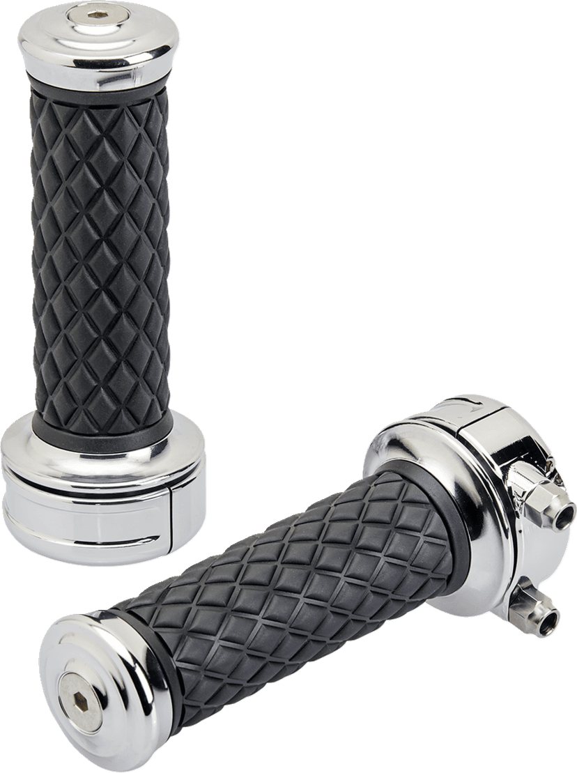 BILTWELL 0630-3073 Alumicore Grips - Custom - Chrome — image 1 of 4