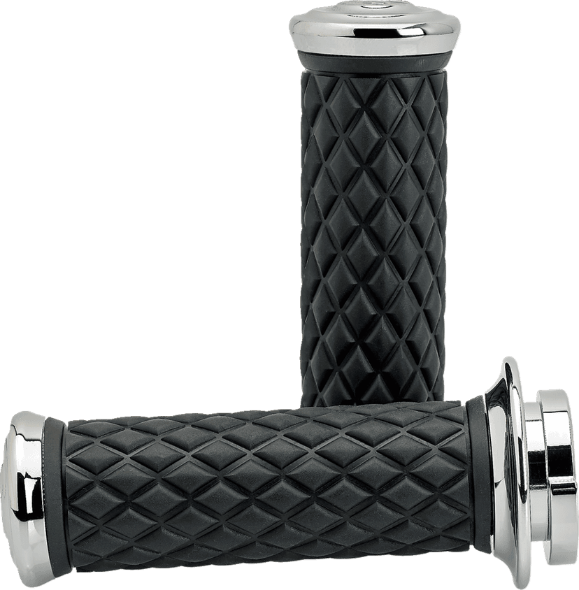 BILTWELL 0630-3187 Alumicore Grips - TBW - Chrome — image 1 of 5