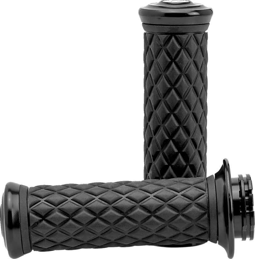 BILTWELL 0630-3188 Alumicore Grips - TBW - Black — image 1 of 5