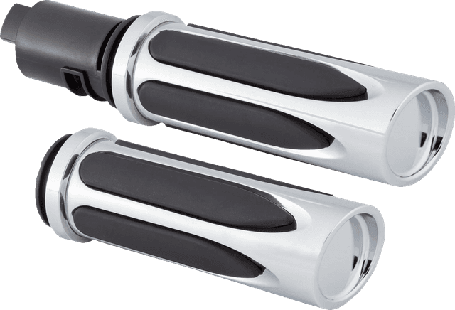 ARLEN NESS 0630-3271 Deep Cut Comfort Series Grips - TBW - Chrome — image 1 of 3