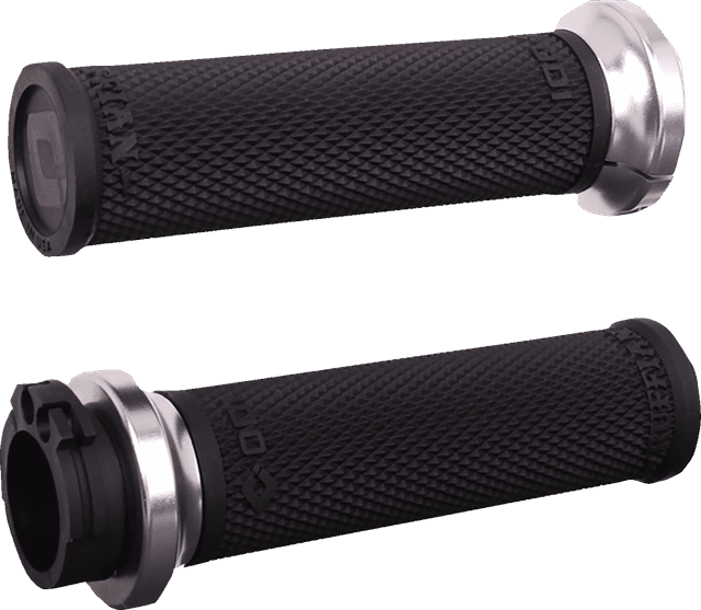 ODI 06303396 Ruffian Lock-On Street Grips - Cable - Black/Silver