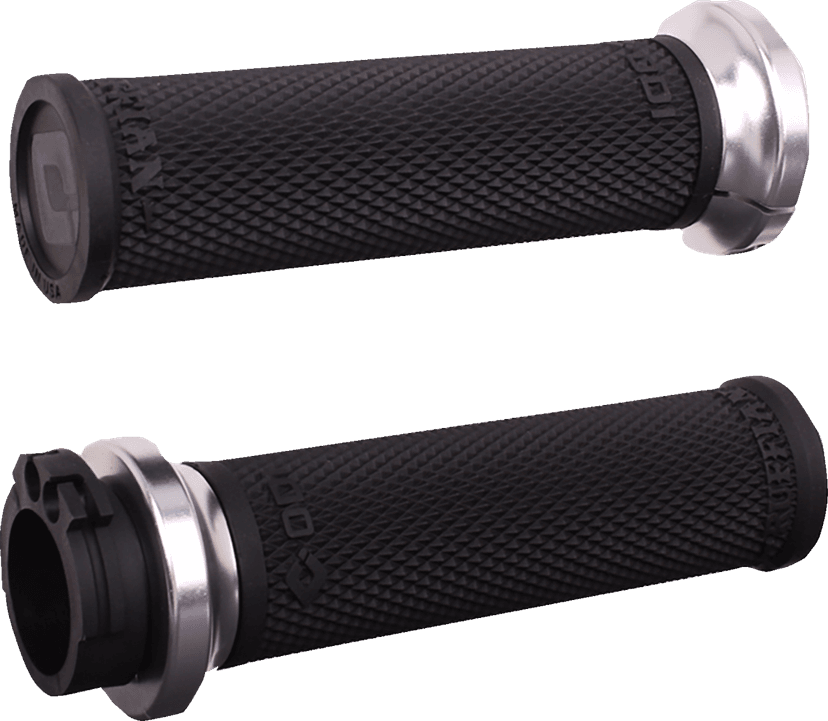 ODI 06303396 Ruffian Lock-On Street Grips - Cable - Black/Silver