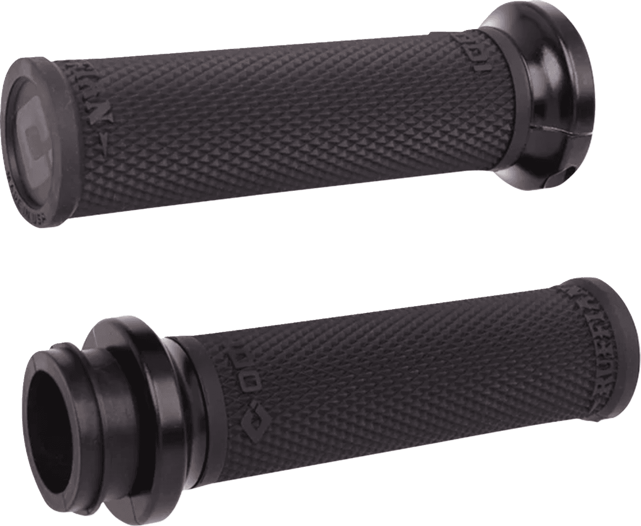 ODI 06303409 Ruffian Lock-On Street Grips - Indian TBW - Black/Black
