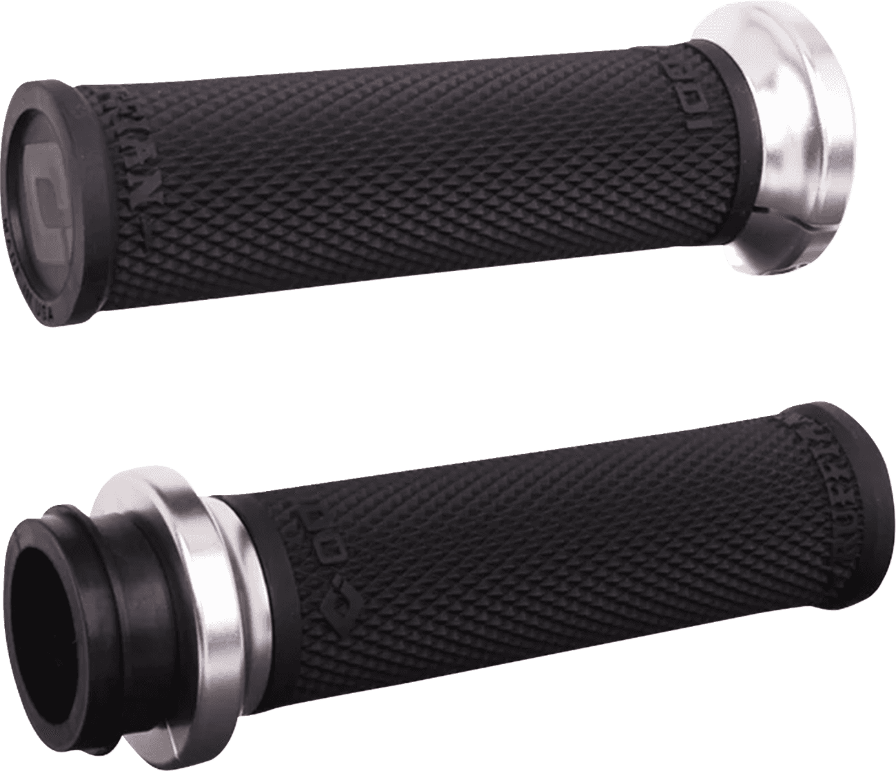 ODI 06303410 Ruffian Lock-On Street Grips - Indian TBW - Black/Silver