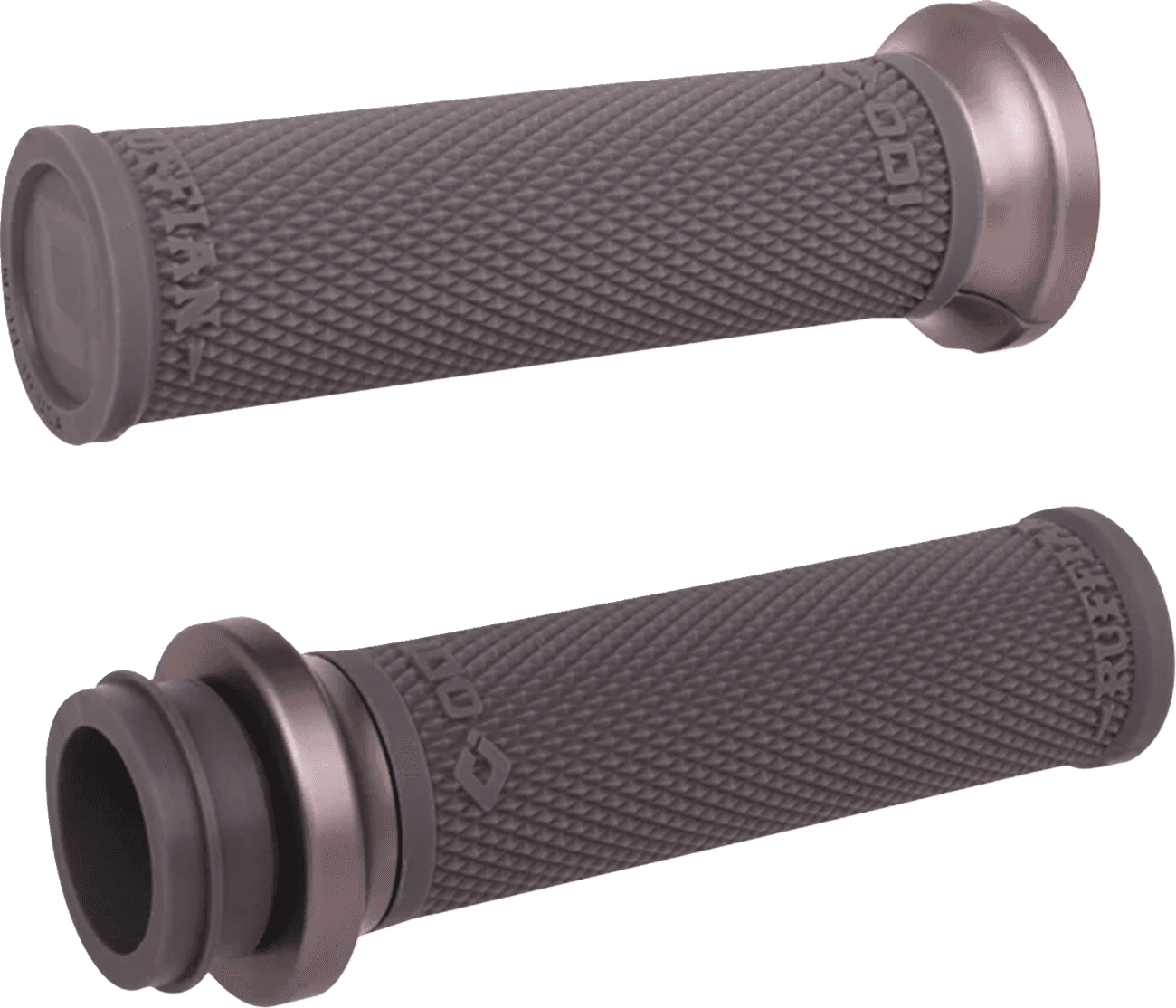 ODI 06303413 Ruffian Lock-On Street Grips - Indian TBW - Black/Gunmetal