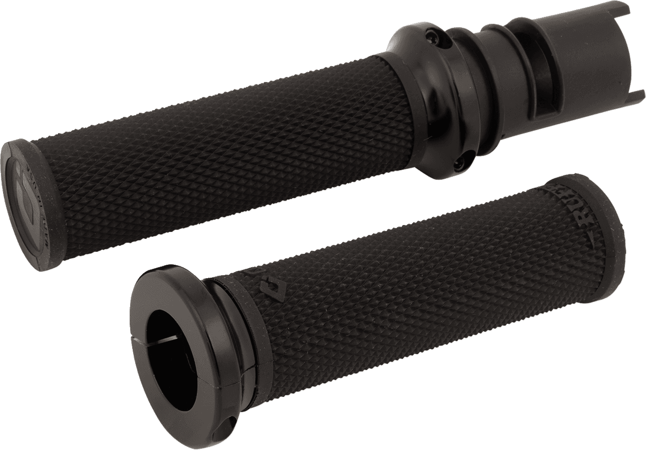 ODI 06303420 Ruffian Lock-On Street Grips - CVO - Black/Black
