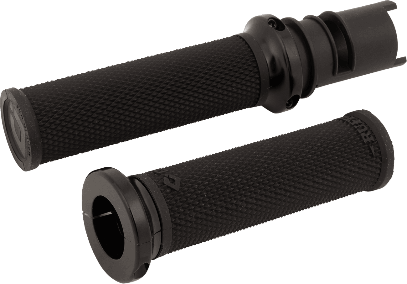 ODI 06303420 Ruffian Lock-On Street Grips - CVO - Black/Black