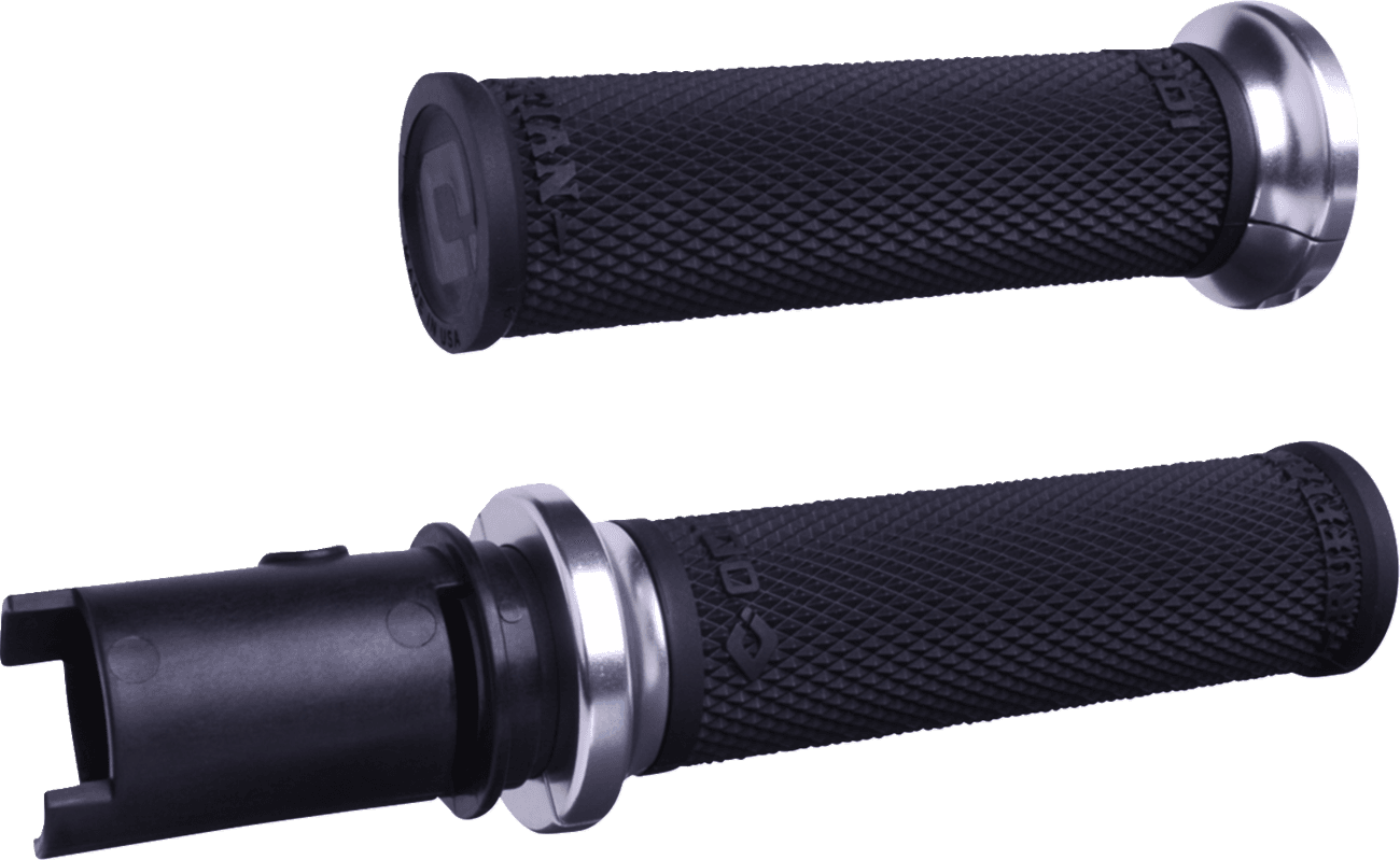 ODI 06303421 Ruffian Lock-On Street Grips - CVO - Black/Silver