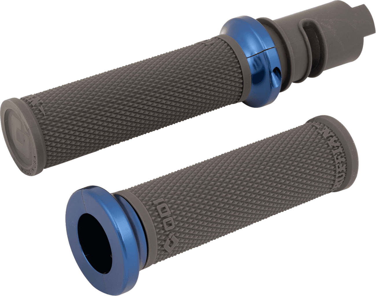 ODI 06303425 Ruffian Lock-On Street Grips - CVO - Graphite/Blue