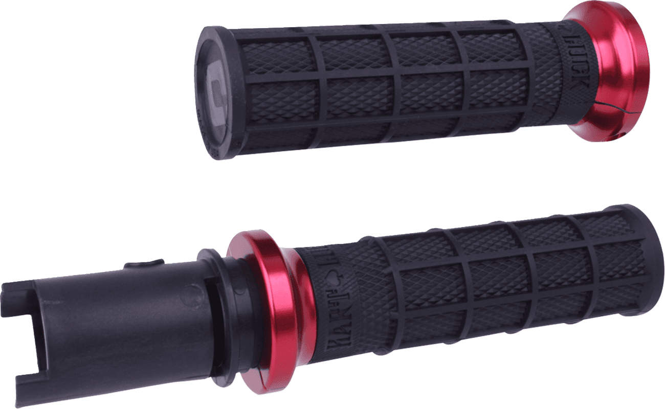 ODI 06303524 Hart-Luck Signature V-Twin Lock-On™ Grips - CVO - Black/Red