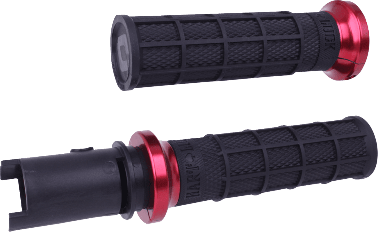 ODI 06303524 Hart-Luck Signature V-Twin Lock-On™ Grips - CVO - Black/Red