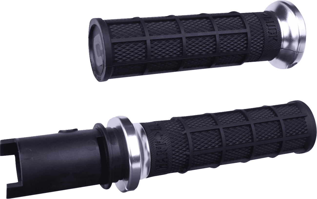 ODI 06303525 Hart-Luck Signature V-Twin Lock-On™ Grips - CVO - Black/Silver