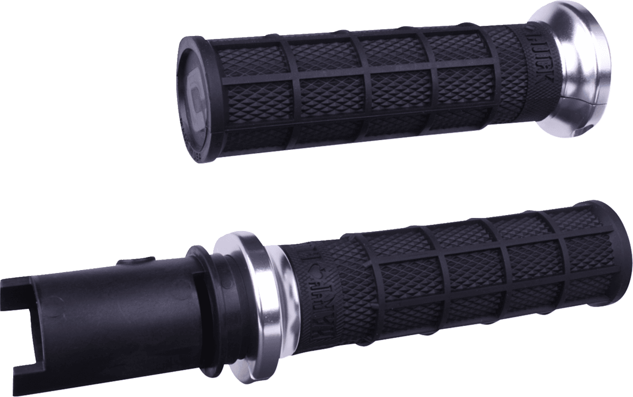 ODI 06303525 Hart-Luck Signature V-Twin Lock-On™ Grips - CVO - Black/Silver
