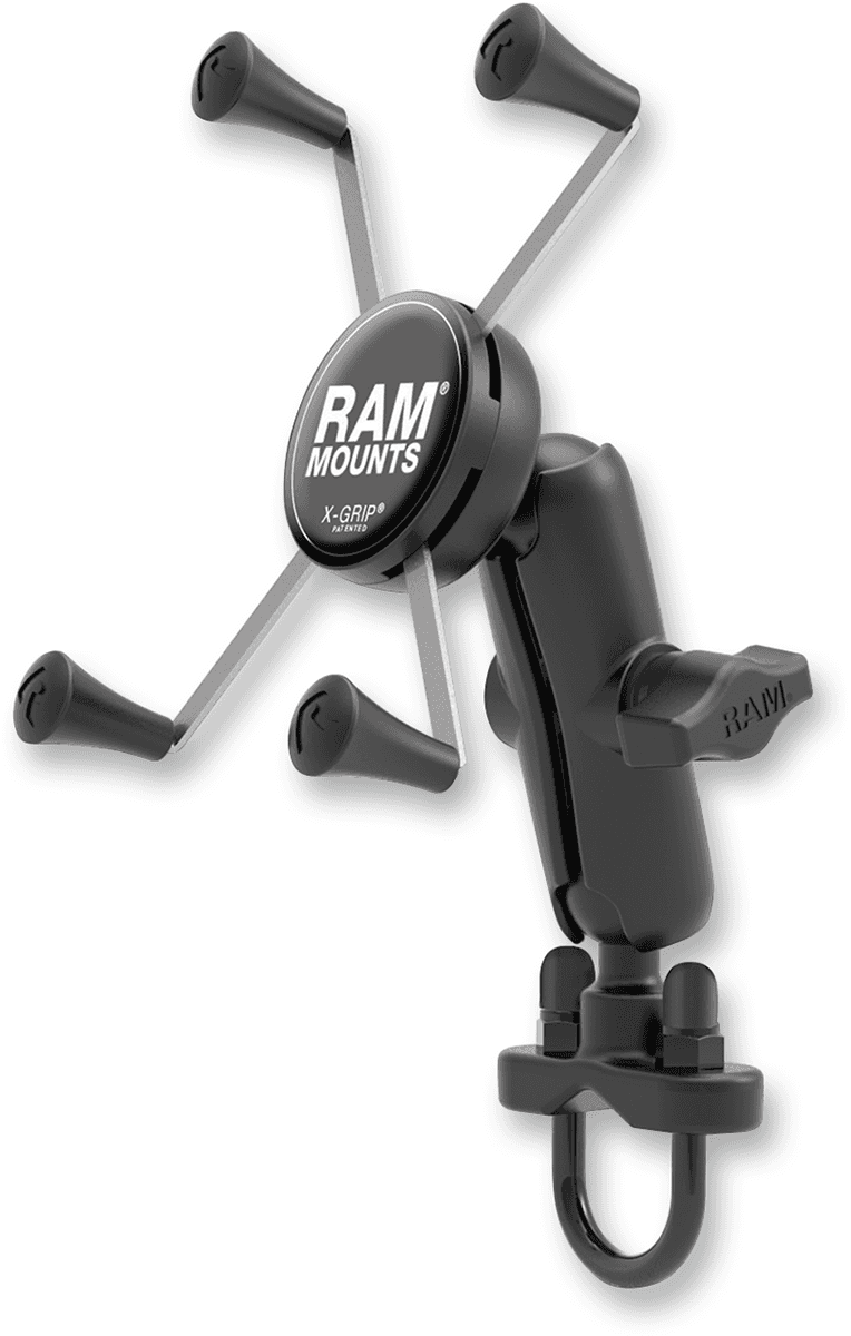 RAM MOUNTS 06360122 Handlebar Rail Mount with U-Bolt Base and Universal X-Grip® Cradle - Large