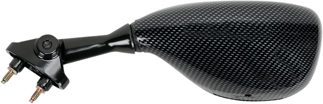 EMGO 0640-0046 Mirror - Side View - Black/Carbon Fiber - Trapezoid - Left - Kawasaki — image 2 of 2