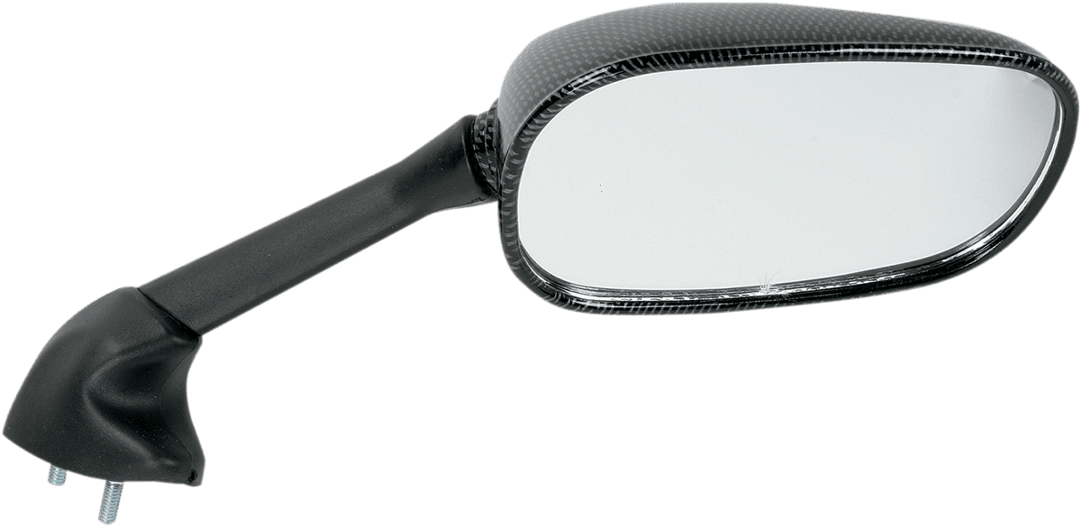 EMGO 0640-0059 Mirror - Side View - Black/Carbon Fiber - Rectangle - Right - Yamaha