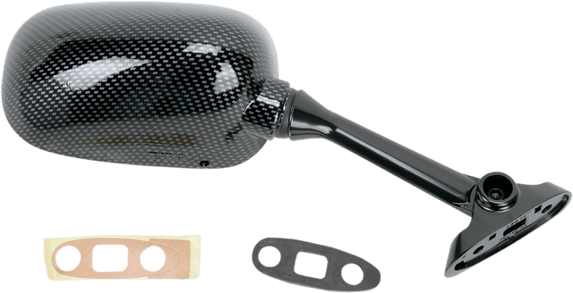 EMGO 0640-0062 Mirror - Side View - Black/Carbon Fiber - Rectangle - Right - Suzuki — image 2 of 2