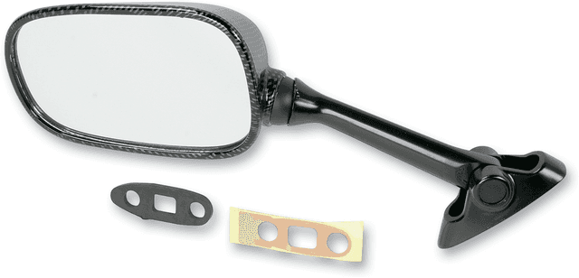 EMGO 0640-0063 Mirror - Side View - Black/Carbon Fiber - Rectangle - Left - Suzuki