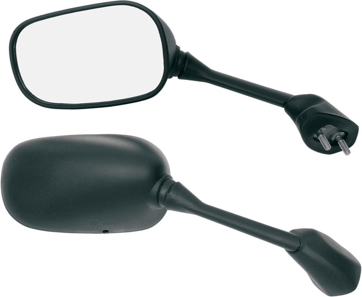 PARTS UNLIMITED 0640-0127 Mirror - Side View - Rectangle - Black - Left