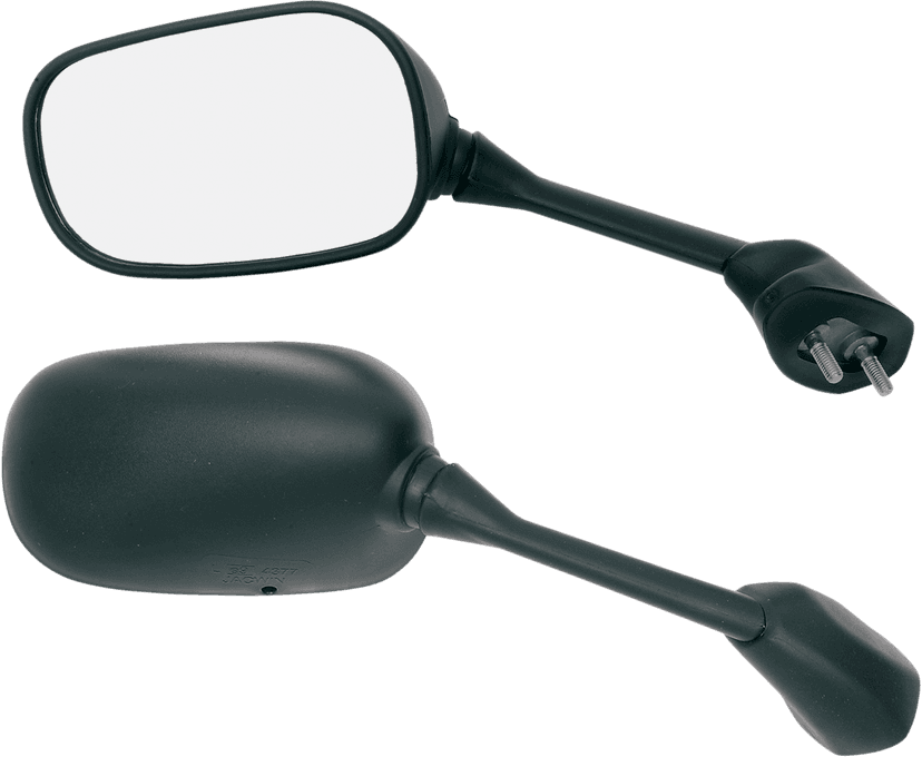 PARTS UNLIMITED 0640-0127 Mirror - Side View - Rectangle - Black - Left