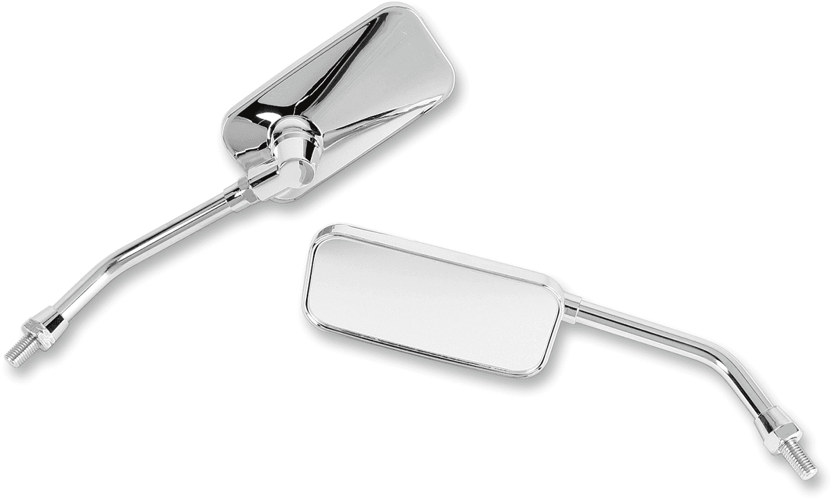 EMGO 0640-0158 Mirrors - El Chico - Side View - Rectangle - Chrome - M10x1.25 (Left Hand Thread) - Pair