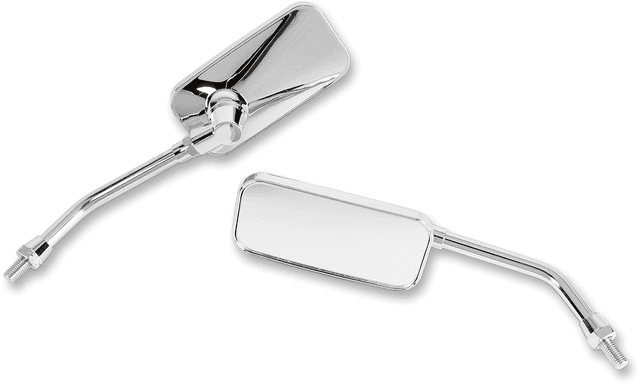 EMGO 0640-0158 Mirrors - El Chico - Side View - Rectangle - Chrome - M10x1.25 (Left Hand Thread) - Pair