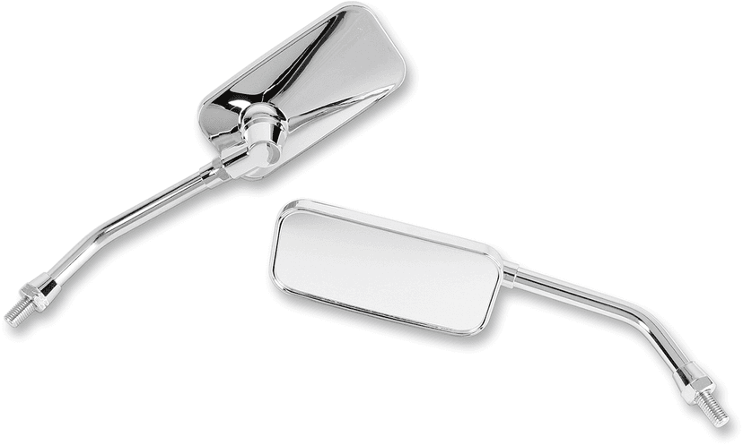 EMGO 0640-0158 Mirrors - El Chico - Side View - Rectangle - Chrome - M10x1.25 (Left Hand Thread) - Pair