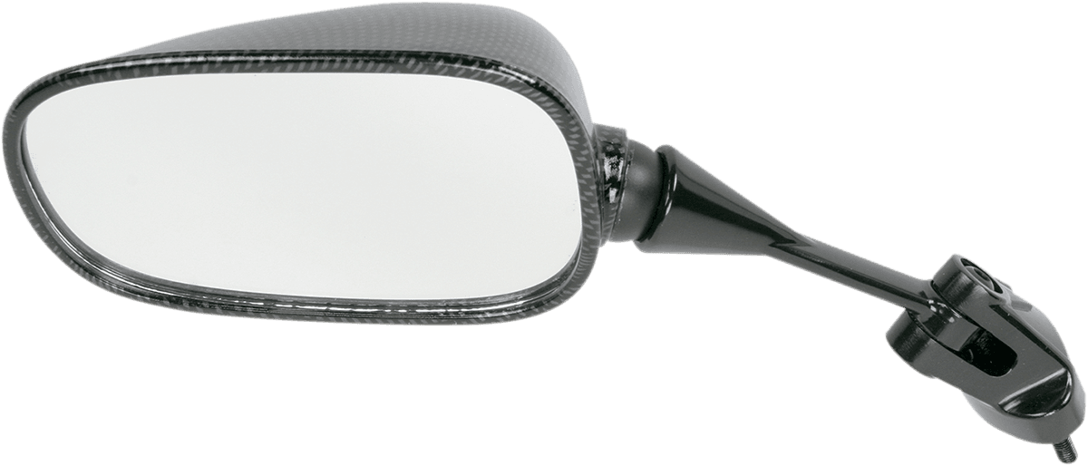 EMGO 0640-0162 Mirror - Side View - Black/Carbon Fiber - Rectangle - Left - Kawasaki