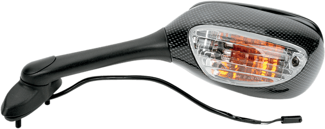 EMGO 0640-0170 Mirror - Side View - Lighted - Black/Carbon Fiber - Rectangle - Left - Suzuki — image 1 of 2