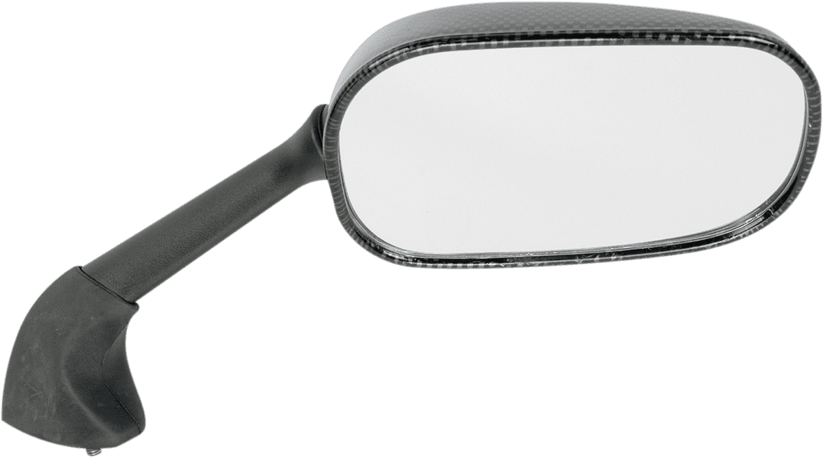 EMGO 0640-0181 Mirror - Side View - Black/Carbon Fiber - Rectangle - Right - Yamaha