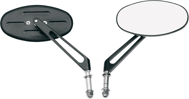 DRAG SPECIALTIES 0640-0285 Mirror - Stealth I - Side View - Oval - Black