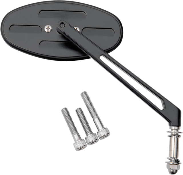 DRAG SPECIALTIES 0640-0287 Mirror - Stealth I - Side View - Oval - Black — image 2 of 2