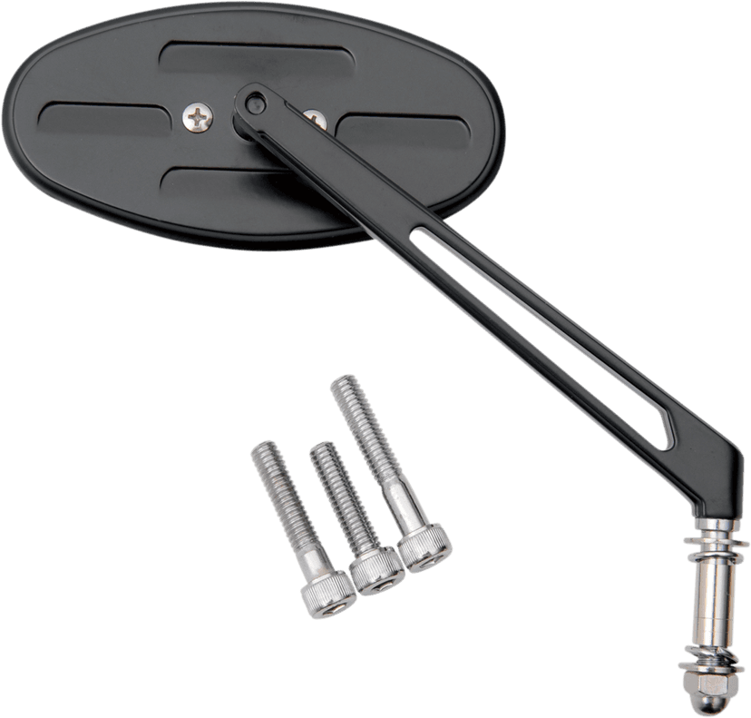 DRAG SPECIALTIES 0640-0287 Mirror - Stealth I - Side View - Oval - Black — image 2 of 2