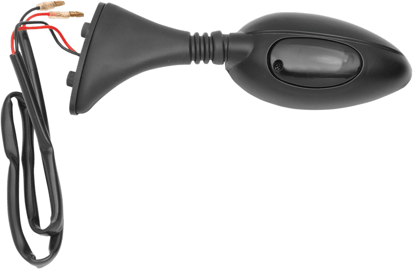 PARTS UNLIMITED 0640-0347 Mirror with Marker Lights - Side View - Teardrop - Black - Left - Each