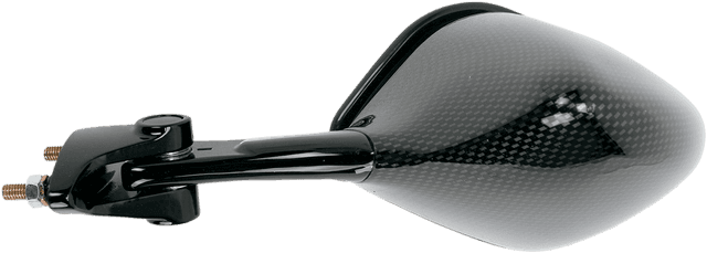 EMGO 0640-0372 Mirror - Side View - Black/Carbon Fiber - Rectangle - Left - Kawasaki