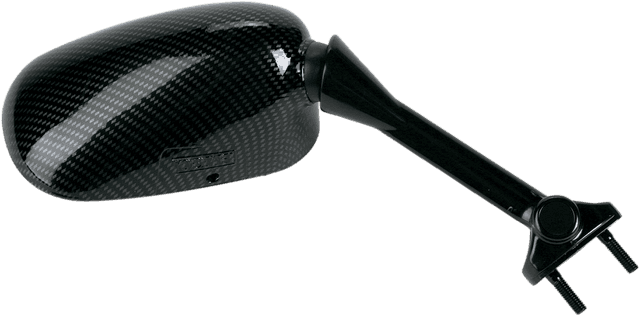 EMGO 0640-0375 Mirror - Side View - Black/Carbon Fiber - Rectangle - Right - Kawasaki