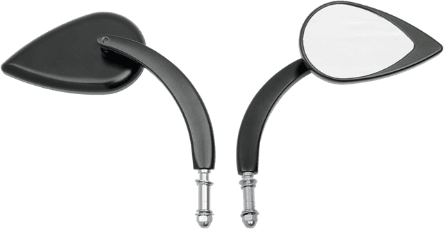 DRAG SPECIALTIES 0640-0389 Mirror - Side View - Teardrop - Black - Curved/Long Stem - Each — image 1 of 2